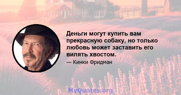 Деньги могут купить вам прекрасную собаку, но только любовь может заставить его вилять хвостом.