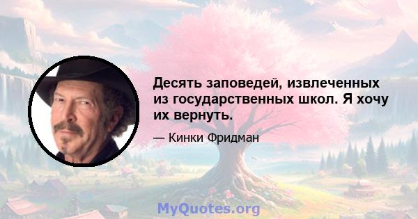 Десять заповедей, извлеченных из государственных школ. Я хочу их вернуть.