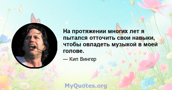 На протяжении многих лет я пытался отточить свои навыки, чтобы овладеть музыкой в ​​моей голове.