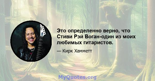 Это определенно верно, что Стиви Рэй Воган-один из моих любимых гитаристов.