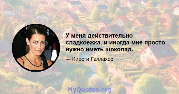 У меня действительно сладкоежка, и иногда мне просто нужно иметь шоколад.