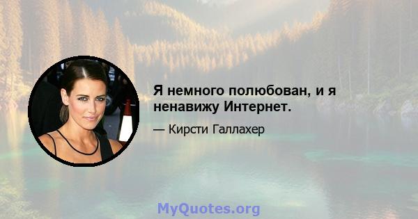 Я немного полюбован, и я ненавижу Интернет.