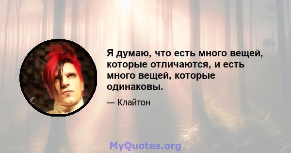 Я думаю, что есть много вещей, которые отличаются, и есть много вещей, которые одинаковы.