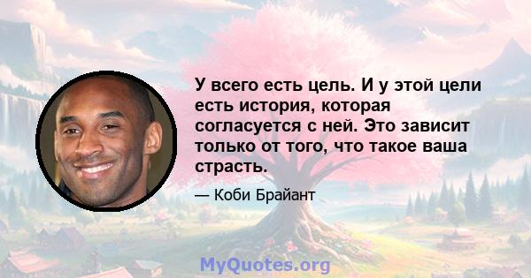 У всего есть цель. И у этой цели есть история, которая согласуется с ней. Это зависит только от того, что такое ваша страсть.