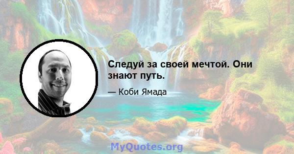 Следуй за своей мечтой. Они знают путь.