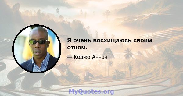 Я очень восхищаюсь своим отцом.