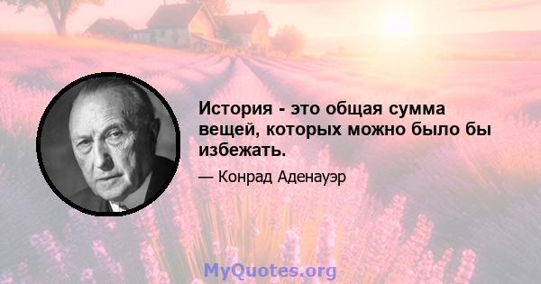 История - это общая сумма вещей, которых можно было бы избежать.