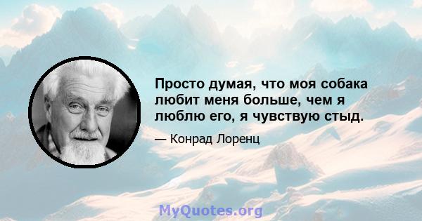 Просто думая, что моя собака любит меня больше, чем я люблю его, я чувствую стыд.