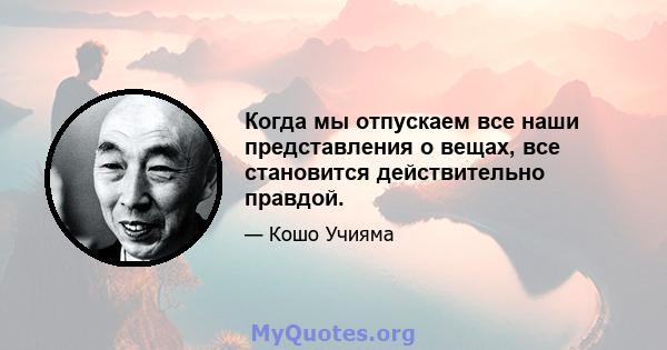 Когда мы отпускаем все наши представления о вещах, все становится действительно правдой.