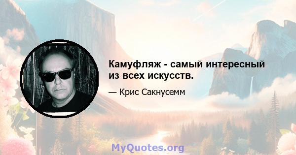 Камуфляж - самый интересный из всех искусств.