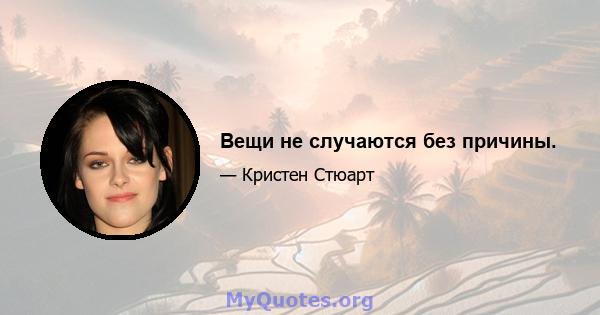 Вещи не случаются без причины.