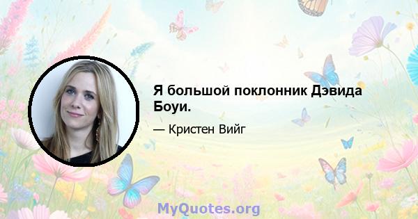 Я большой поклонник Дэвида Боуи.