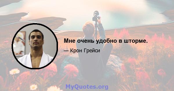 Мне очень удобно в шторме.