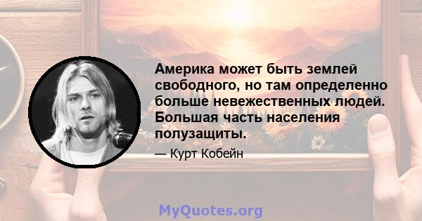 Америка может быть землей свободного, но там определенно больше невежественных людей. Большая часть населения полузащиты.