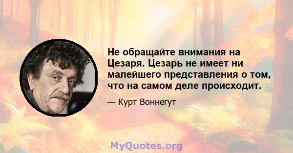 Не обращайте внимания на Цезаря. Цезарь не имеет ни малейшего представления о том, что на самом деле происходит.