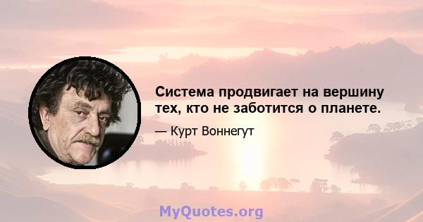 Система продвигает на вершину тех, кто не заботится о планете.