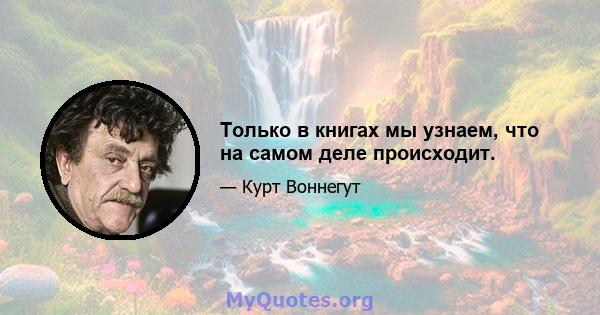 Только в книгах мы узнаем, что на самом деле происходит.