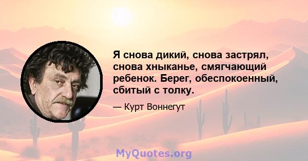 Я снова дикий, снова застрял, снова хныканье, смягчающий ребенок. Берег, обеспокоенный, сбитый с толку.