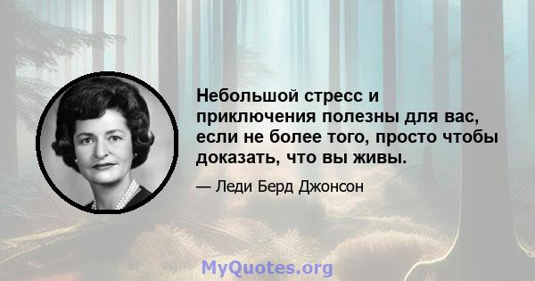 Небольшой стресс и приключения полезны для вас, если не более того, просто чтобы доказать, что вы живы.