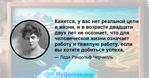 Кажется, у вас нет реальной цели в жизни, и в возрасте двадцати двух лет не осознает, что для человеческой жизни означает работу и тяжелую работу, если вы хотите добиться успеха.