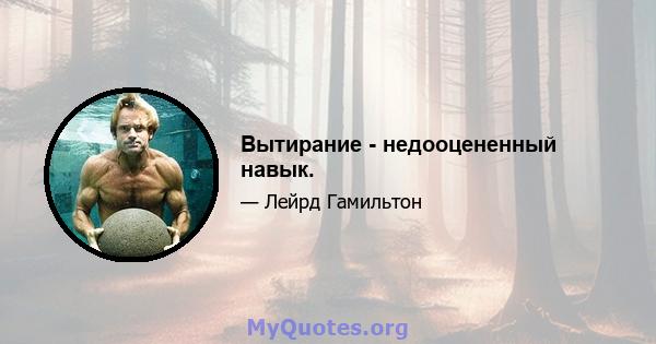 Вытирание - недооцененный навык.