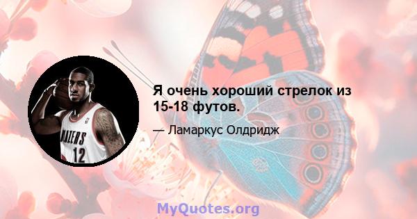 Я очень хороший стрелок из 15-18 футов.