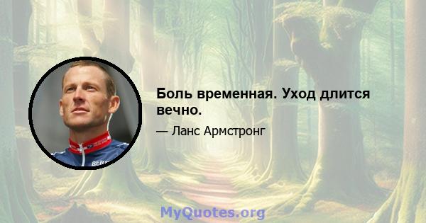 Боль временная. Уход длится вечно.