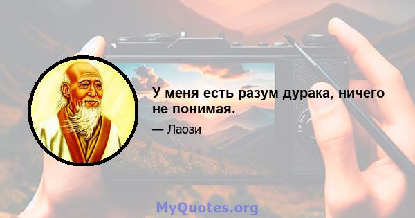 У меня есть разум дурака, ничего не понимая.