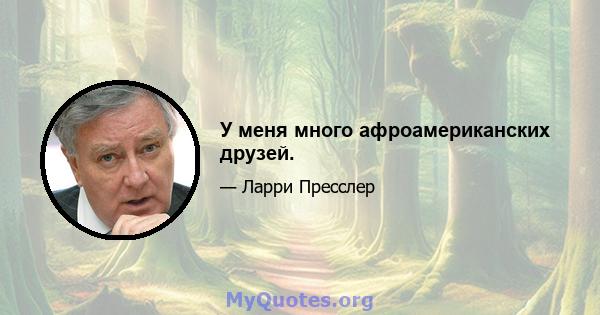 У меня много афроамериканских друзей.