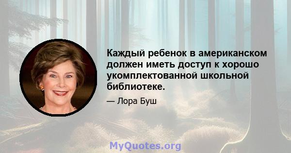 Каждый ребенок в американском должен иметь доступ к хорошо укомплектованной школьной библиотеке.