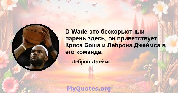 D-Wade-это бескорыстный парень здесь, он приветствует Криса Боша и Леброна Джеймса в его команде.