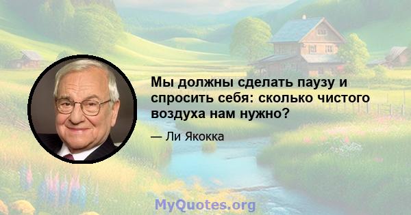 Мы должны сделать паузу и спросить себя: сколько чистого воздуха нам нужно?