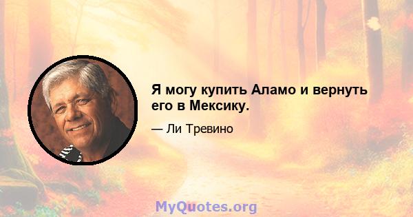 Я могу купить Аламо и вернуть его в Мексику.