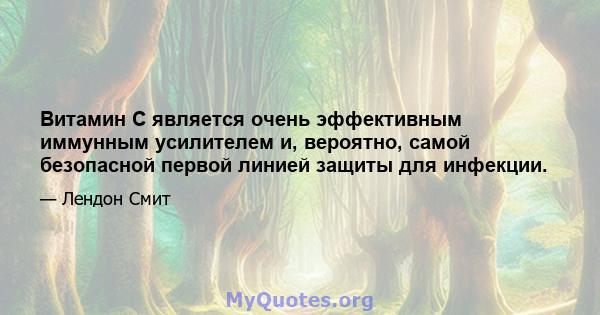 Витамин С является очень эффективным иммунным усилителем и, вероятно, самой безопасной первой линией защиты для инфекции.