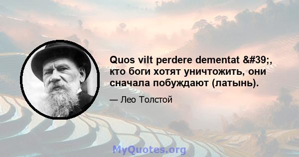 Quos vilt perdere dementat ', кто боги хотят уничтожить, они сначала побуждают (латынь).