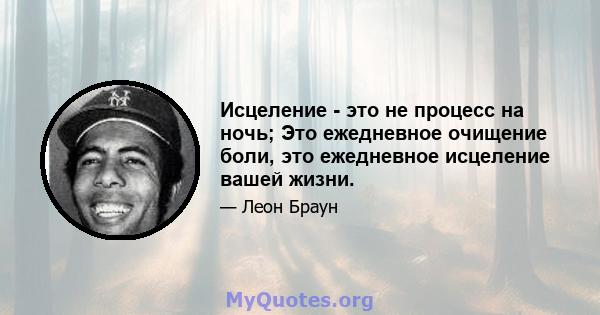 Исцеление - это не процесс на ночь; Это ежедневное очищение боли, это ежедневное исцеление вашей жизни.