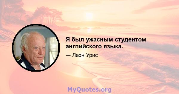 Я был ужасным студентом английского языка.