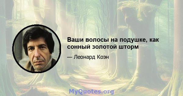 Ваши волосы на подушке, как сонный золотой шторм