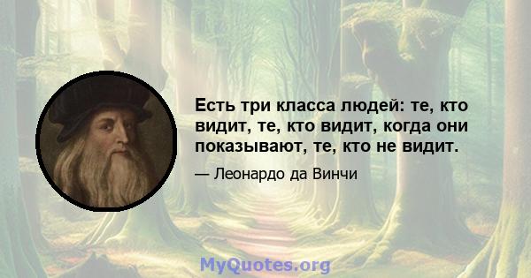 Есть три класса людей: те, кто видит, те, кто видит, когда они показывают, те, кто не видит.