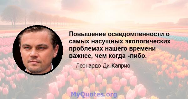 Повышение осведомленности о самых насущных экологических проблемах нашего времени важнее, чем когда -либо.