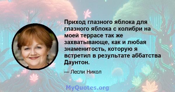 Приход глазного яблока для глазного яблока с колибри на моей террасе так же захватывающе, как и любая знаменитость, которую я встретил в результате аббатства Даунтон.