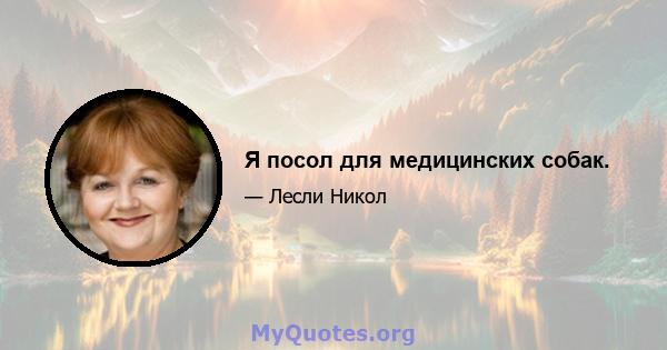 Я посол для медицинских собак.