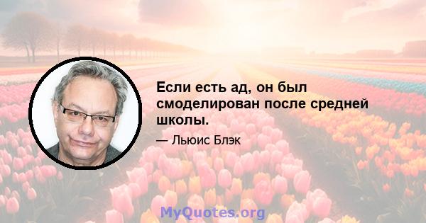 Если есть ад, он был смоделирован после средней школы.