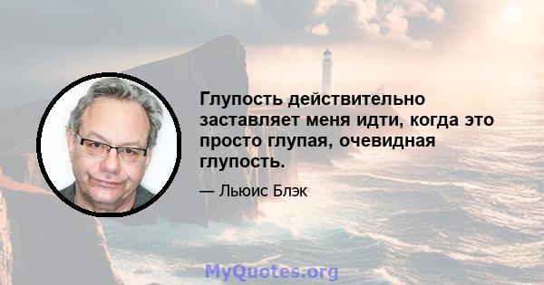 Глупость действительно заставляет меня идти, когда это просто глупая, очевидная глупость.