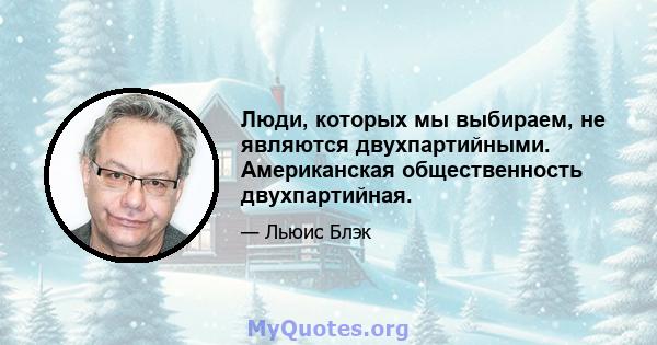 Люди, которых мы выбираем, не являются двухпартийными. Американская общественность двухпартийная.