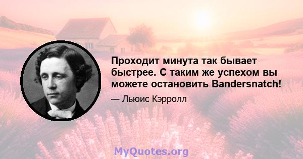 Проходит минута так бывает быстрее. С таким же успехом вы можете остановить Bandersnatch!