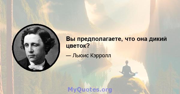 Вы предполагаете, что она дикий цветок?