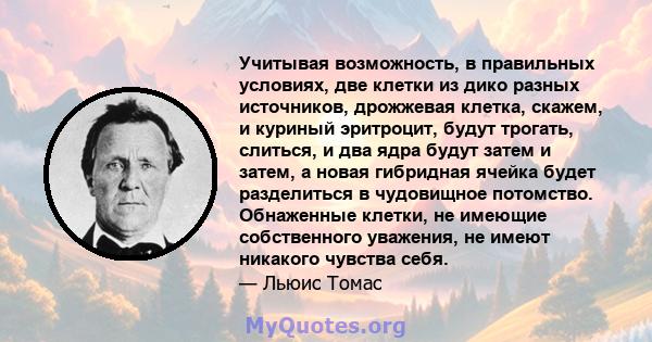 Учитывая возможность, в правильных условиях, две клетки из дико разных источников, дрожжевая клетка, скажем, и куриный эритроцит, будут трогать, слиться, и два ядра будут затем и затем, а новая гибридная ячейка будет