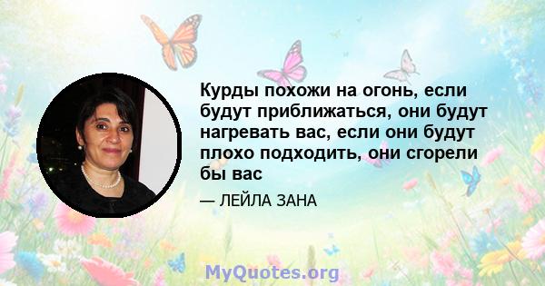 Курды похожи на огонь, если будут приближаться, они будут нагревать вас, если они будут плохо подходить, они сгорели бы вас