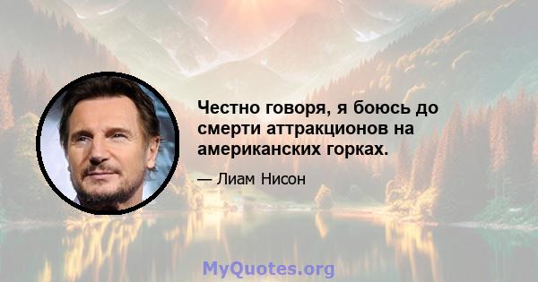 Честно говоря, я боюсь до смерти аттракционов на американских горках.